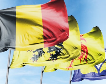 De vlag van België, Vlaanderen, Wallonië en het Brussels gewest