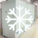 ULT freezers in the climatic chamber in Mechelen with a large icon of a snowflake in the foreground